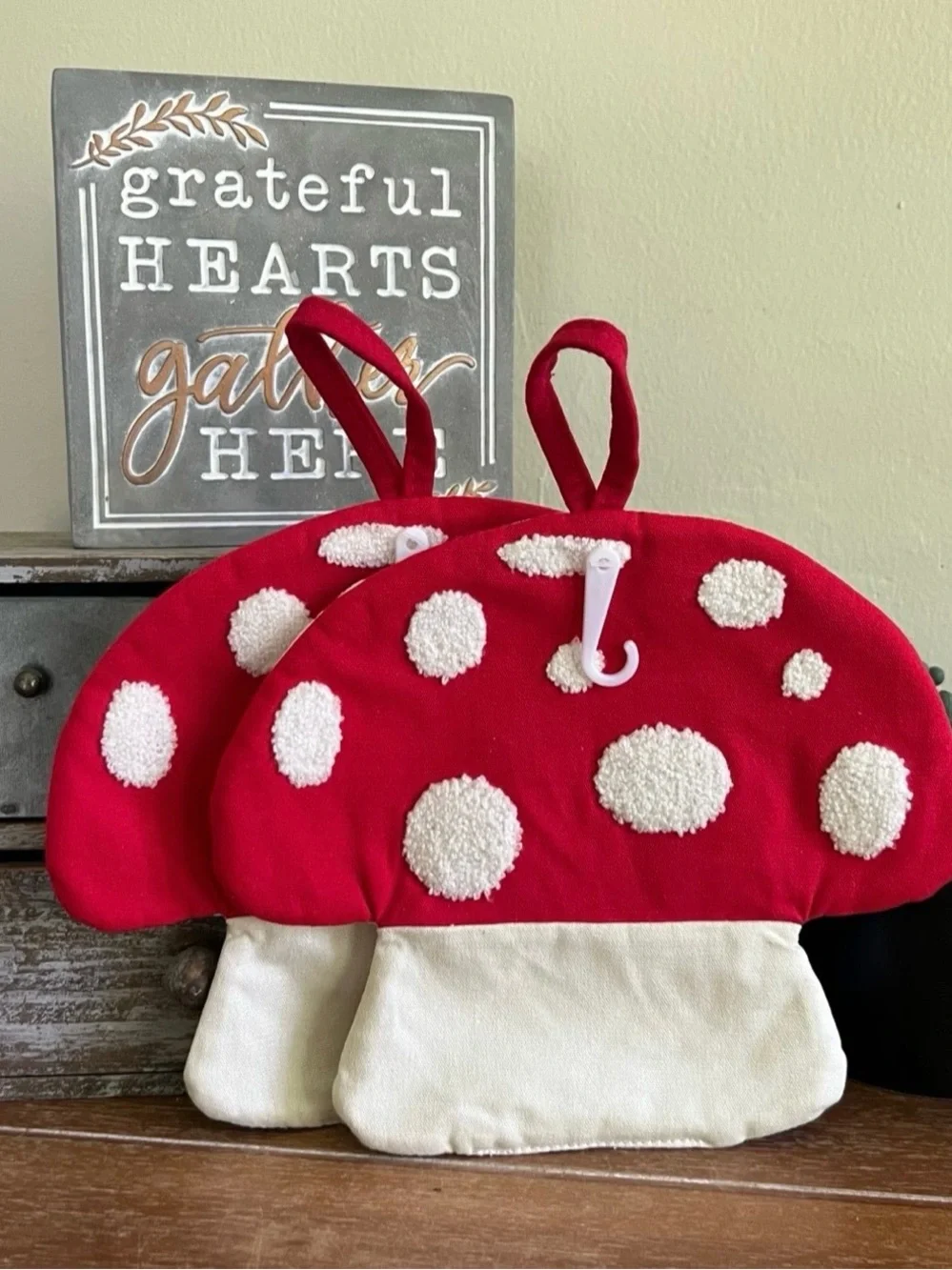 New Boho Mushroom Pot Holder Set